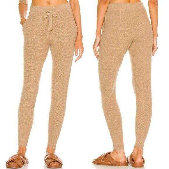 MONROW Recycled Cashmere Waffle Sweats in Sand